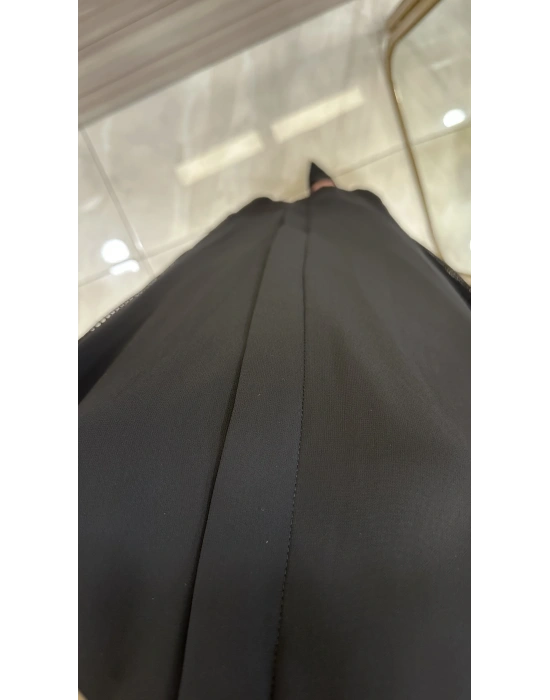 QEFFA 193 ŞifonKrep Abaya Siyah