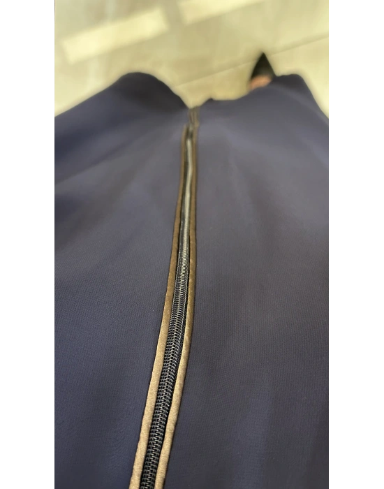 QEFFA 196 Şifon Krep Abaya Lacivert