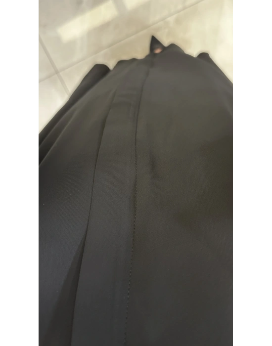 QEFFA 137 Şifon Krep Abaya Siyah