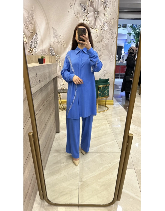 QUPRA BONCUK PÜSKÜL DETAYLI TAKIM QAY-62102 BODRUM