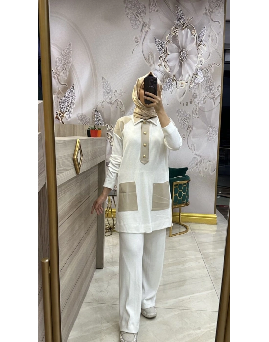 Qupra Ekru İkili Takım