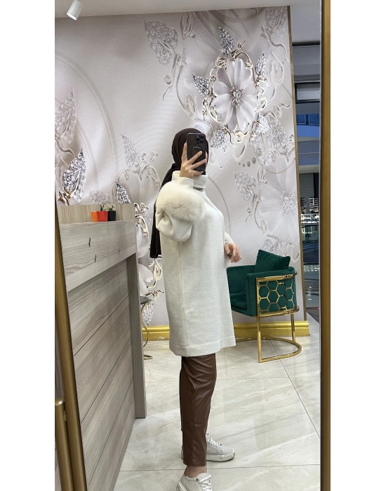 Qupra Kolları Kürklü Tunik