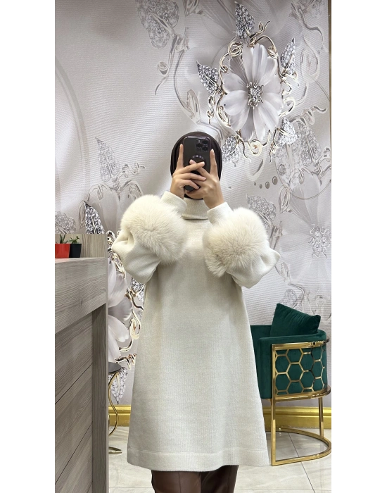 Qupra Kolları Kürklü Tunik