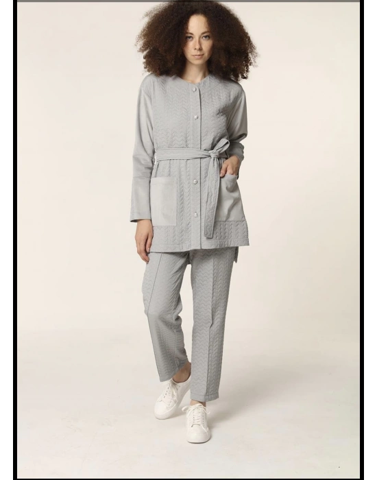 Qupra Zikzak Gri Takım