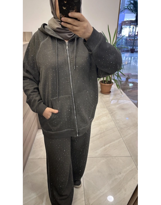 Taşlı İkili Takım Gri