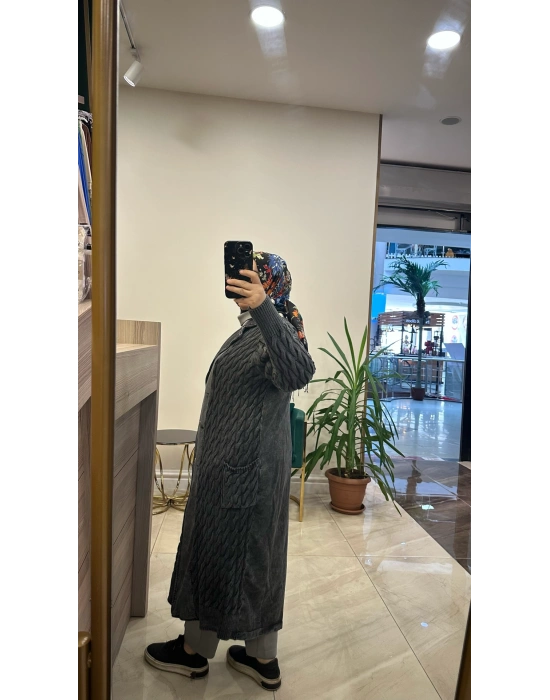 Triko Detaylı Kap Antrasit