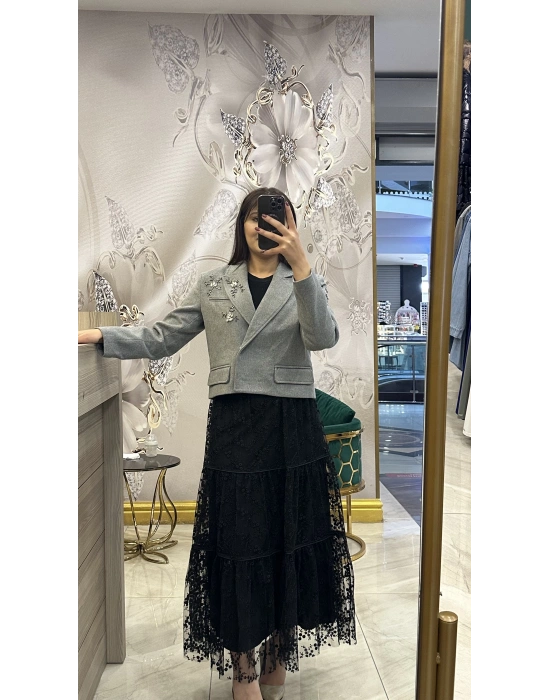 Venöve 25FWCEK0014 Gri Boyce Ceket