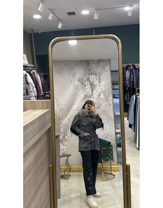 Venöve 25FWCEK0029 Gri Mone Ceket