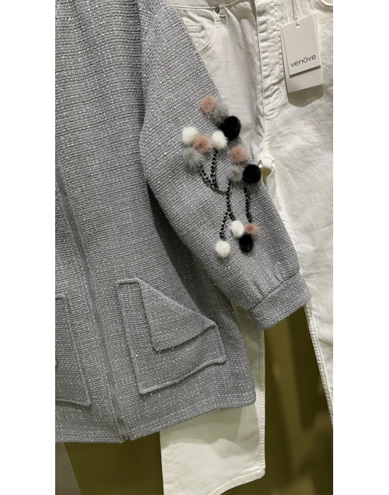 Venöve 25FWCEK0039 Gümüş Modica Ceket