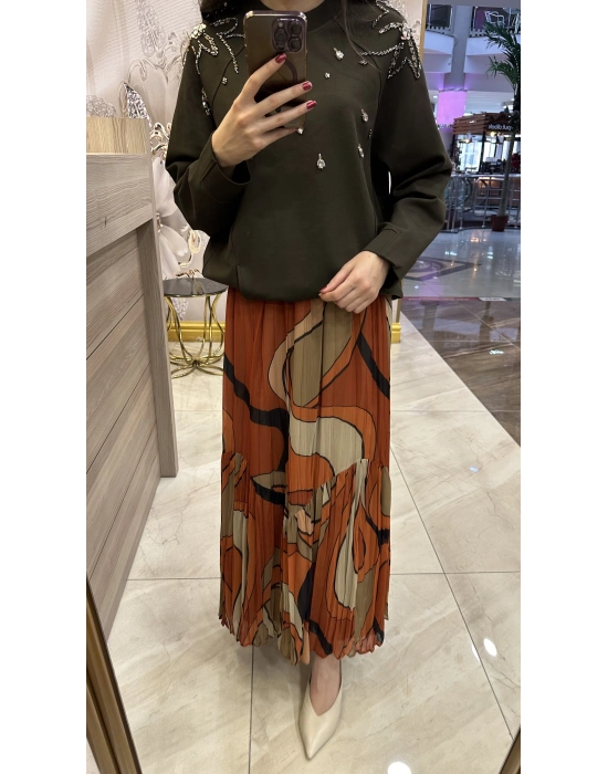 Venöve 25FWETE0003 Turuncu Soria Etek