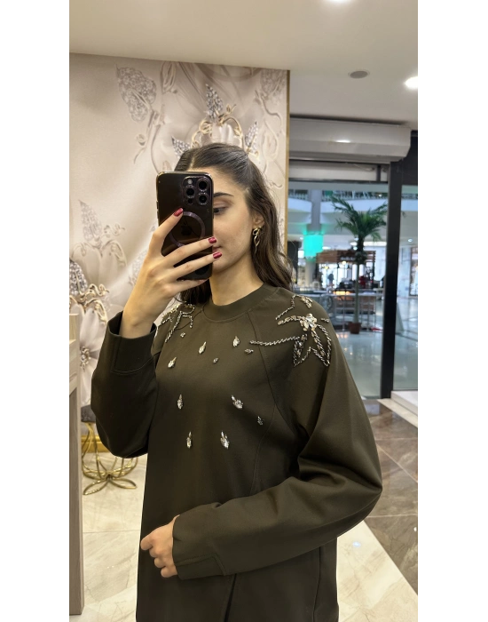 Venöve 25FWSWE0006 Haki Wirral Sweat