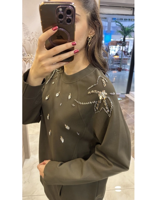 Venöve 25FWSWE0006 Haki Wirral Sweat