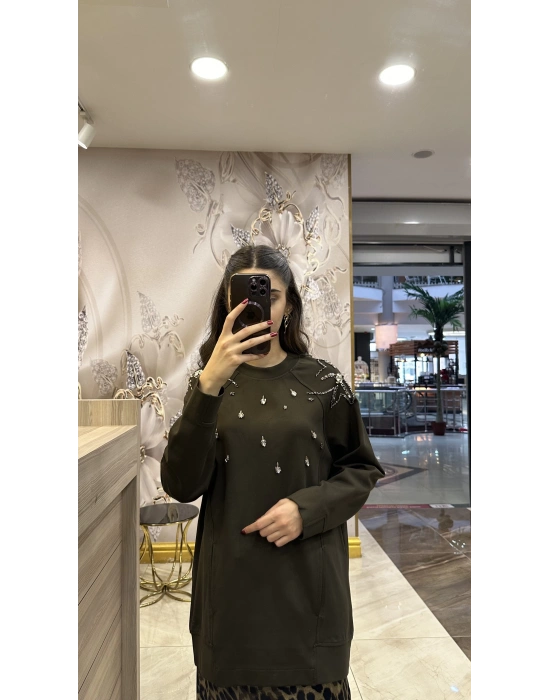 Venöve 25FWSWE0006 Haki Wirral Sweat