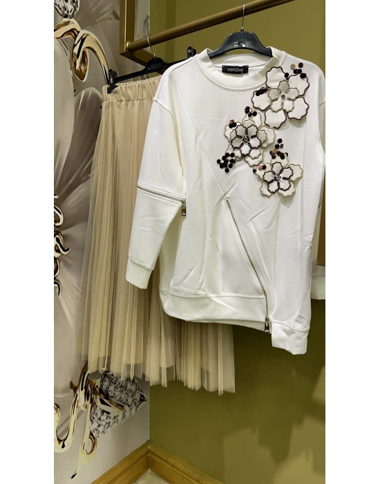 Venöve 25FWSWE0012 Ekru Garde Sweat