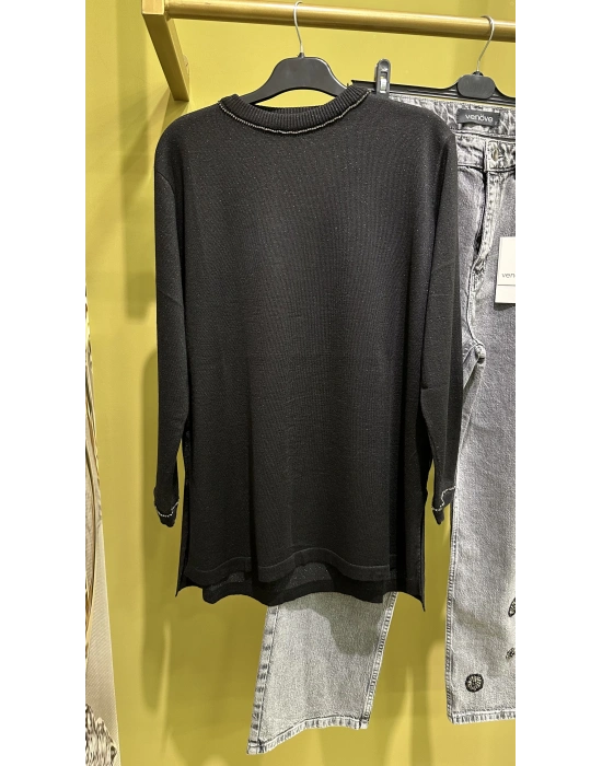 Venöve 25FWTRI0001 Siyah Alava Triko