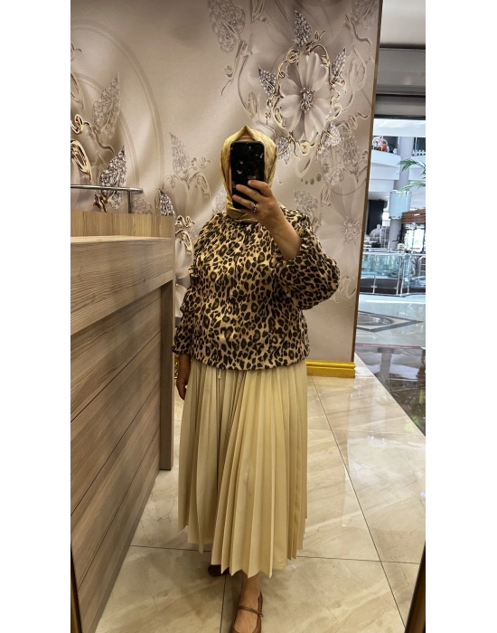 Venöve 25SSBLZ0001 Fable Bluz Leopar