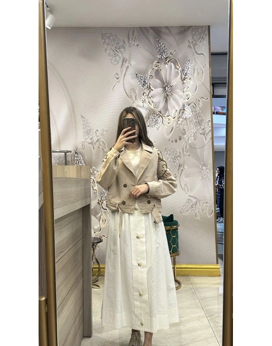 Venöve 25SSCEK0013 Bej Naomi Ceket