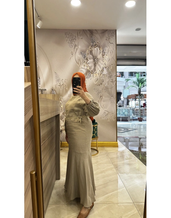 Venöve 25SSELB0017 Haki Peyton Elbise