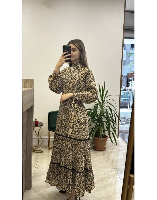 Venöve 25SSELB002 Masha Elbise Leopar