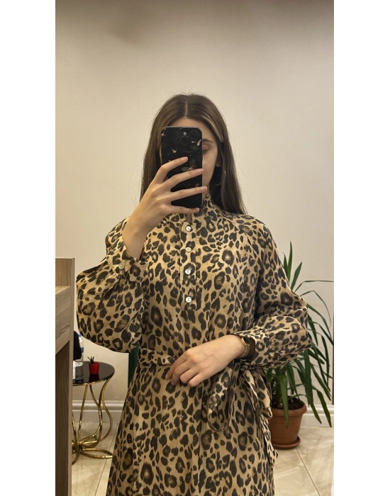 Venöve 25SSELB002 Masha Elbise Leopar