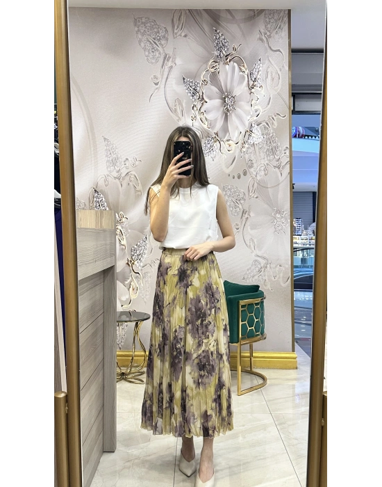 Venöve 25SSETE0013 Yeşil Miara Etek