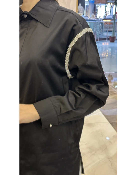 Venöve 25SSGOM0008 Siyah Sarah Gömlek