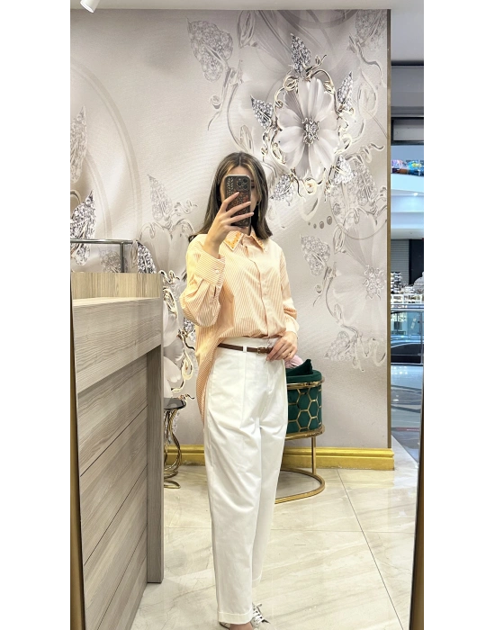 Venöve 25SSGOM0009 Turuncu Maya Gömlek