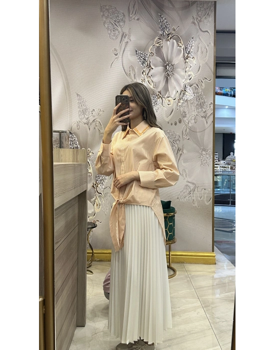 Venöve 25SSGOM0009 Turuncu Maya Gömlek