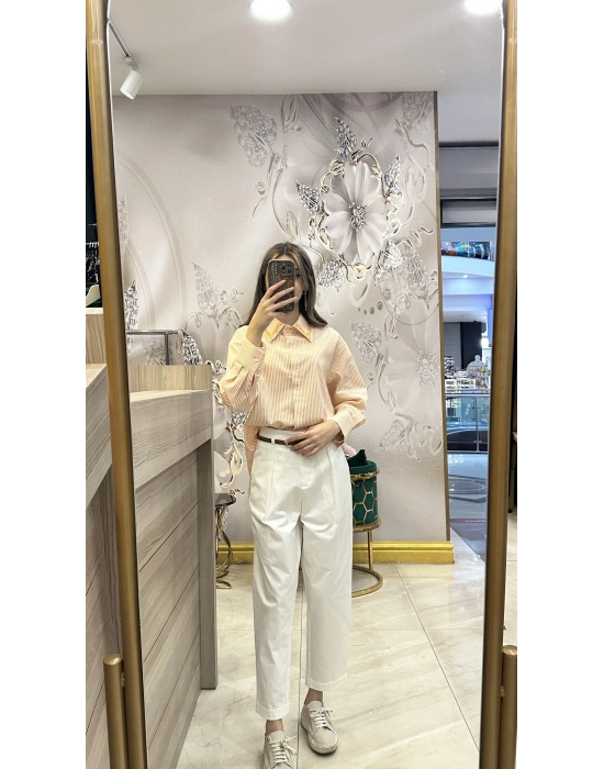 Venöve 25SSGOM0009 Turuncu Maya Gömlek