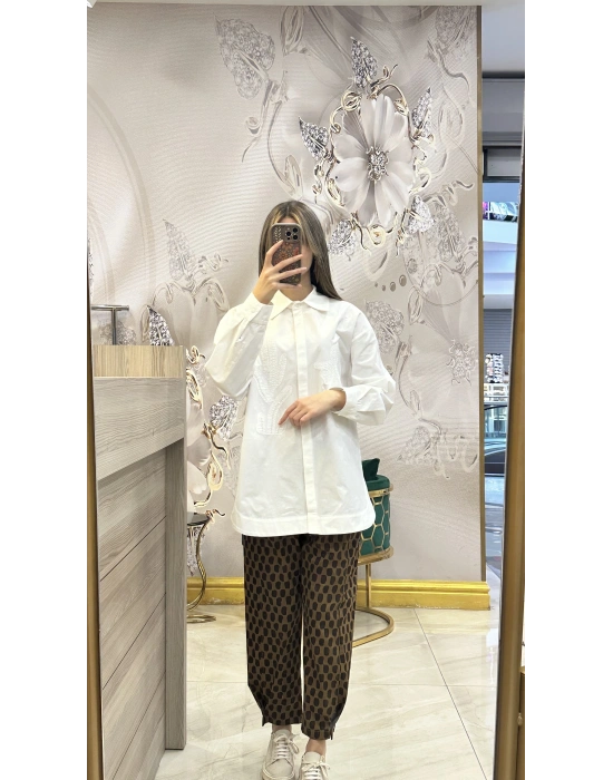 Venöve 25SSGOM0017 Beyaz Shea Gömlek