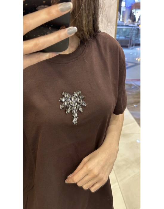 Venöve 25SSTSH0001 Kahverengi Lola Tişört