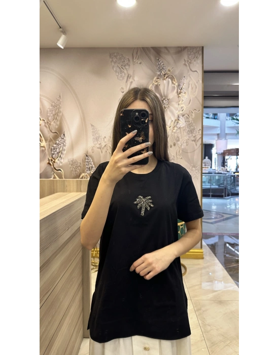 Venöve 25SSTSH0001 Siyah Lola Tişört