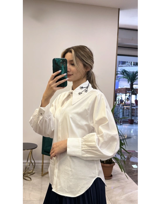 Venöve 26FWGOM0001 Zeta gömlek beyaz