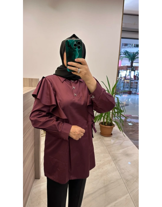 Venöve 26FWGOM0007 Bordo Danny Gömlek