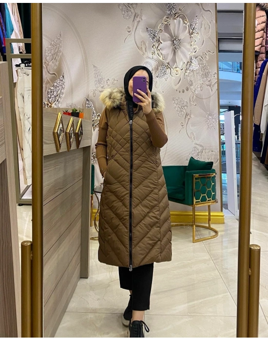 WOMANİA YELEK EQVATOR KARAMEL