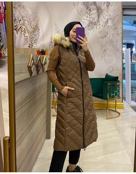 WOMANİA YELEK EQVATOR KARAMEL