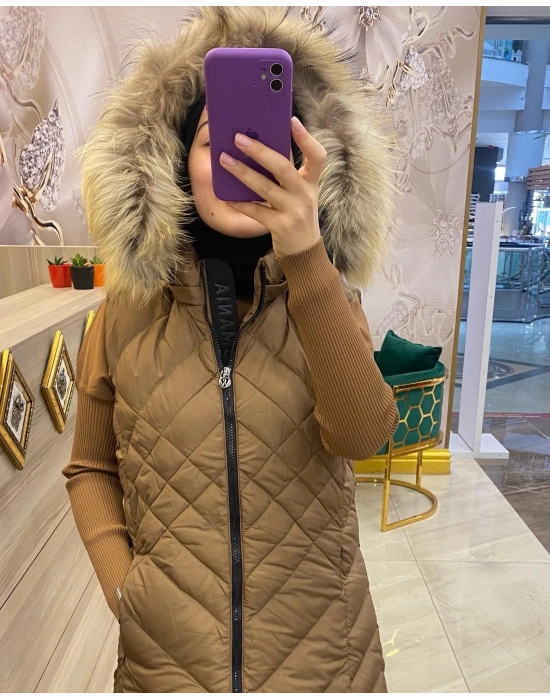 WOMANİA YELEK EQVATOR KARAMEL