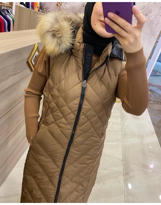 WOMANİA YELEK EQVATOR KARAMEL