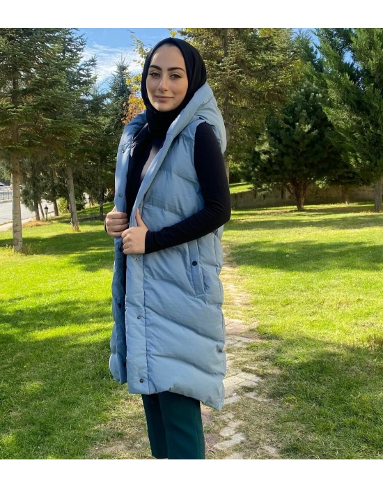 WOMANİA YELEK PEKİN MAVİ