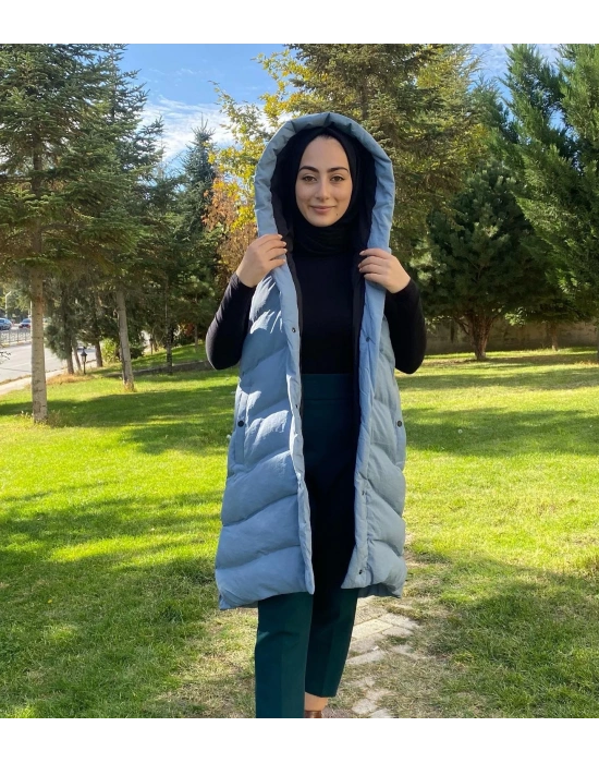 WOMANİA YELEK PEKİN MAVİ