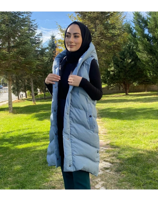 WOMANİA YELEK PEKİN MAVİ
