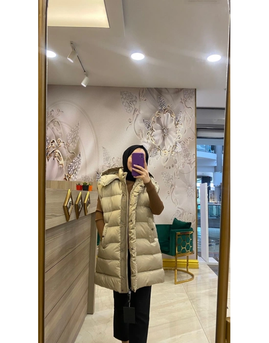 WOMANİA YELEK RABAT BEJ - RAHAT KALIP