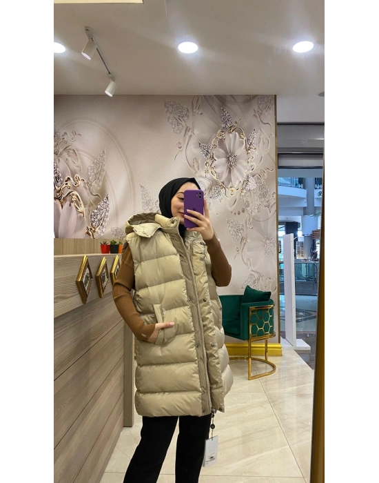 WOMANİA YELEK RABAT BEJ - RAHAT KALIP