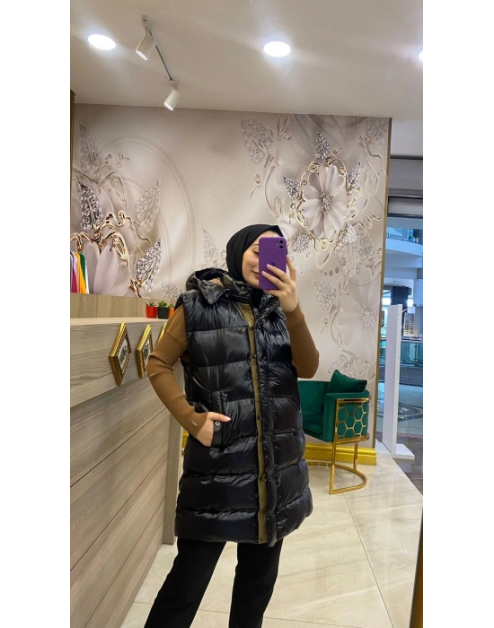 WOMANİA YELEK RABAT SİYAH - RAHAT KALIP