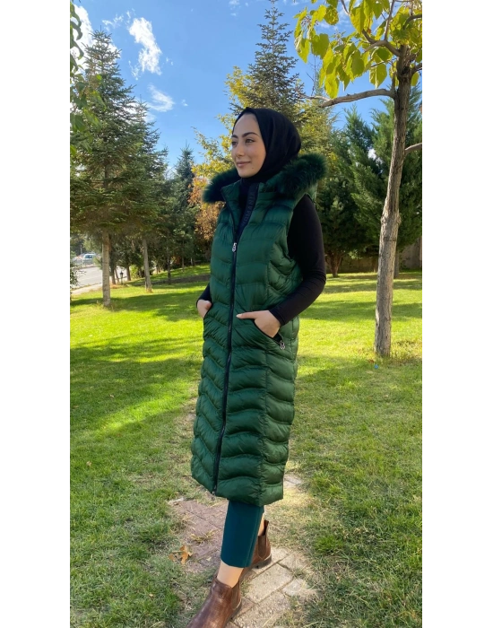 WOMANİA YELEK WAVY YEŞİL