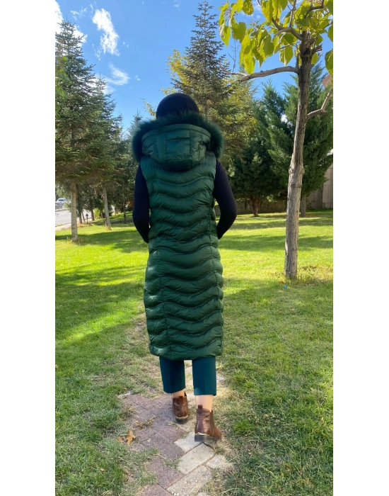 WOMANİA YELEK WAVY YEŞİL