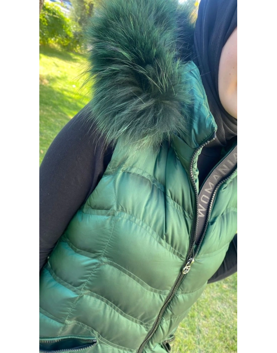 WOMANİA YELEK WAVY YEŞİL