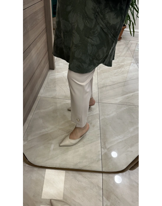 Yusuf Özdemir 25Y1453 Paçası Düğmeli Pantolon Bej