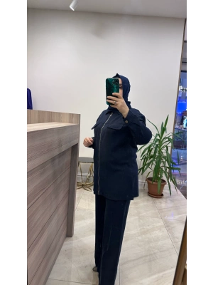 Magazin 7424 Tencel Takım Lacivert
