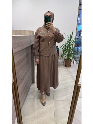 Magazin 4443 Lyocell Takım Kahverengi